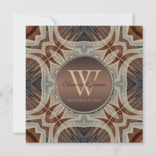 Invitación Boda de Rustic Grooves Monograma