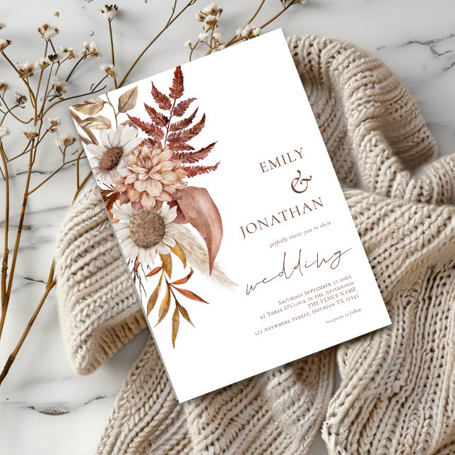 Invitación Boda de Rustic Terracotta Florals (Subido por el creador)