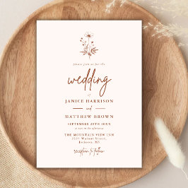 Invitación Boda de Rustic Wildflower Terracotta Boho