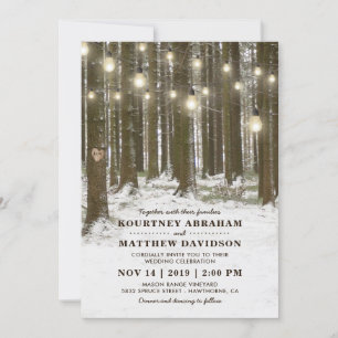 Invitación Boda de Rustic Winter Woodland Tree String