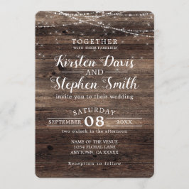 Invitación Boda de Rustic Wood Modern Country Light