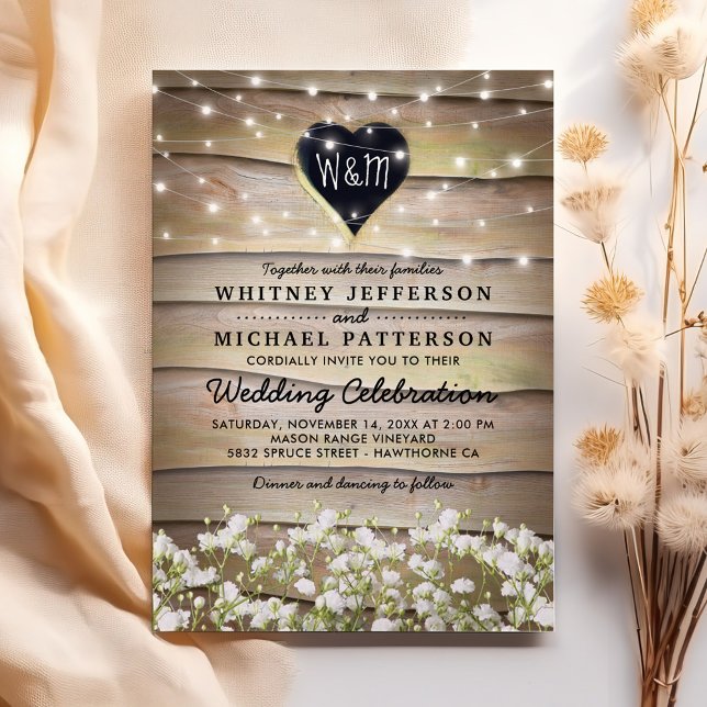 Invitación Boda de Rústica Bebé respira corazón (Subido por el creador)