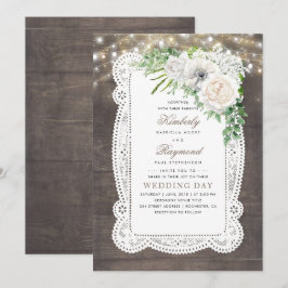 Invitación Boda de Rústica Moda de país Floral de cadenas