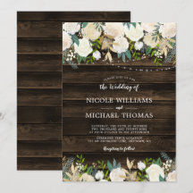 Boda de Rústico Floral Blanco