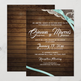 Invitación Boda de Rústico Lace y Barn Wood