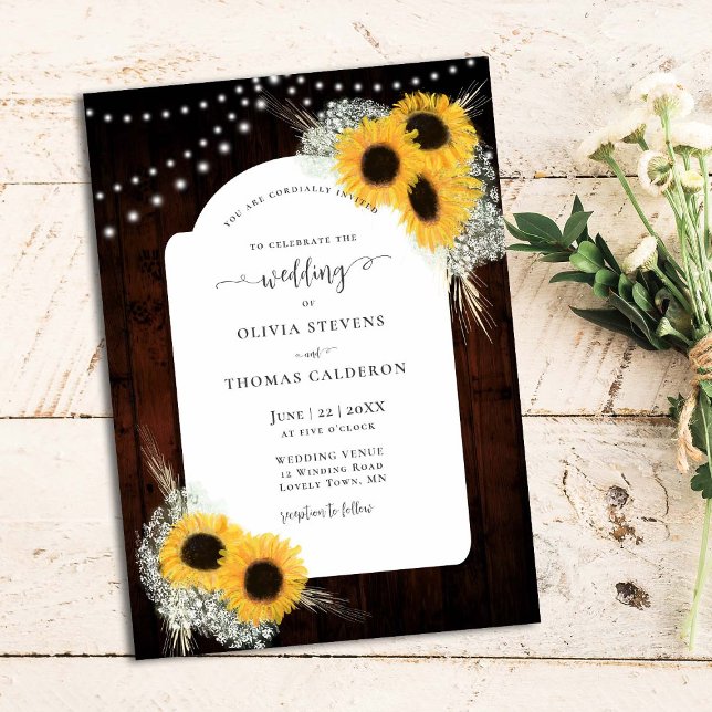 Invitación Boda de Rústico Sunflowers Frame Barn (Subido por el creador)