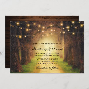 Invitación Boda de Rut Forest Path Wood String Lights