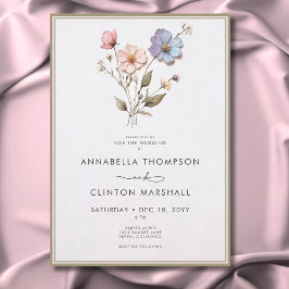 Invitación Boda de sabios de flores silvestres pastel a presi