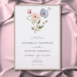 Invitación Boda de sabios de flores silvestres pastel a presi