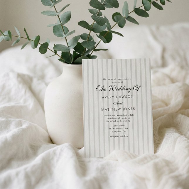 Invitación Boda de sabios estilo club campestre a rayas (Subido por el creador)