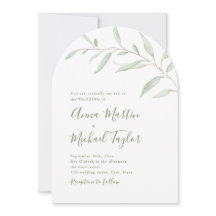 Boda de sabios rústicos de caligrafía verde mínima