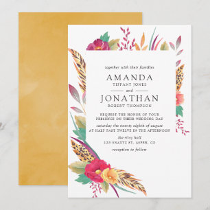 Invitación Boda de safari floral con acuarela