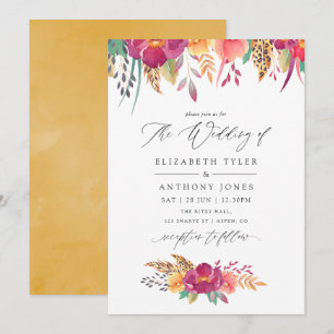 Invitación Boda de safari floral con acuarela
