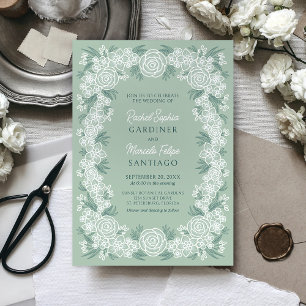 Invitación Boda de Sage Green Botanical Floral
