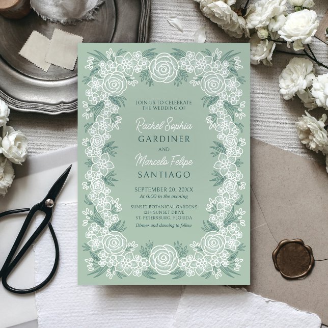 Invitación Boda de Sage Green Botanical Floral (Subido por el creador)