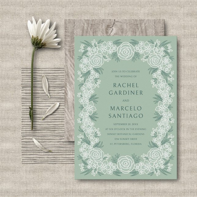Invitación Boda de Sage Green Botanical Floral (Subido por el creador)