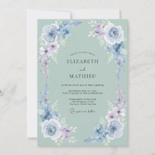 Invitación Boda de Sage Silenciada en la Naturaleza