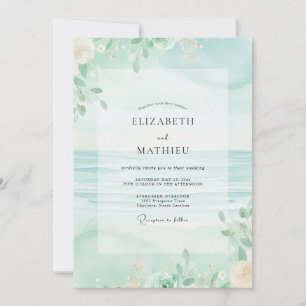Invitación Boda de Salvia de Follaje Espuma de Mar