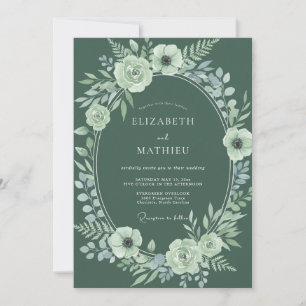 Invitación Boda de Salvia Etérea Floral Florecimiento