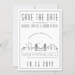 Invitación Boda de San Francisco | Línea de horizonte Guardar