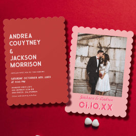 Invitación Boda de San Valentín Roja y Rosa