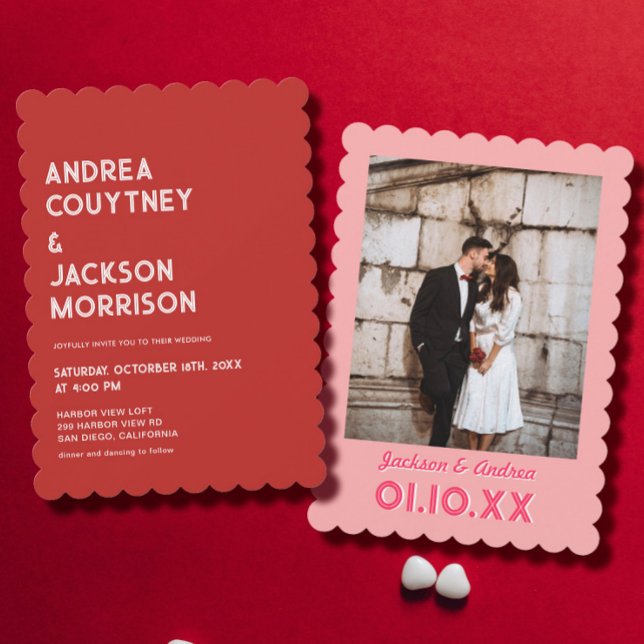 Invitación Boda de San Valentín Roja y Rosa (Subido por el creador)