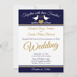 Invitación Boda de Sandpiper Azul de la Marina Náutica Coster