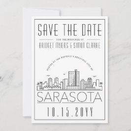 Invitación Boda de Sarasota | Estilizado Skyline Guardar la f
