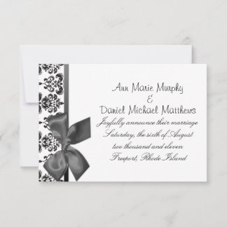 Invitación Boda de satén negro