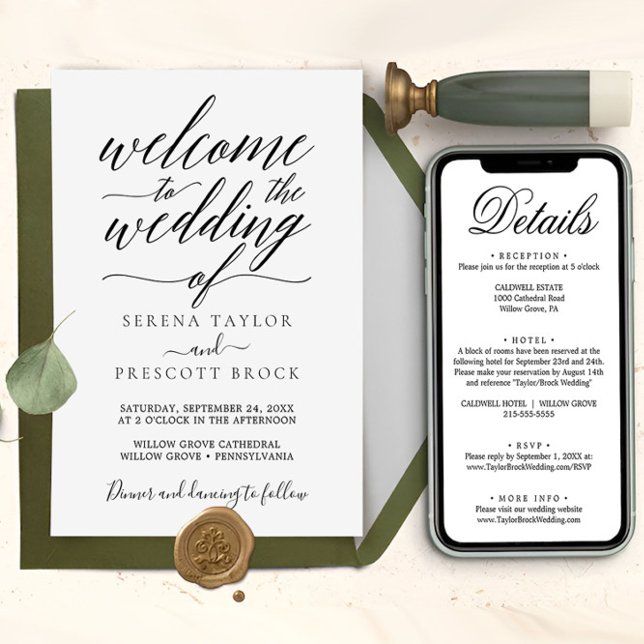 Invitación Boda de script de caligrafía mínima descargable (MINIMAL WEDDING INVITE)