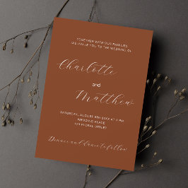 Invitación Boda de script de naranja quemado
