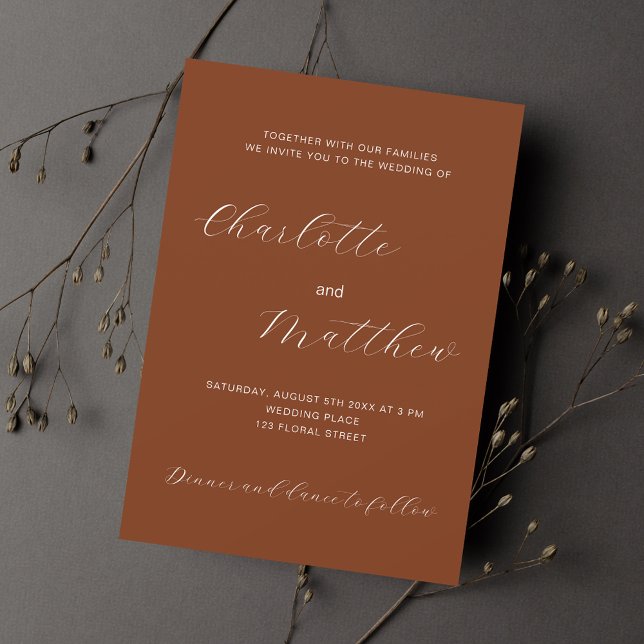 Invitación Boda de script de naranja quemado (Subido por el creador)