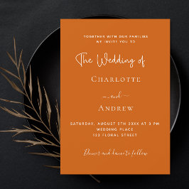 Invitación Boda de script de naranja quemado