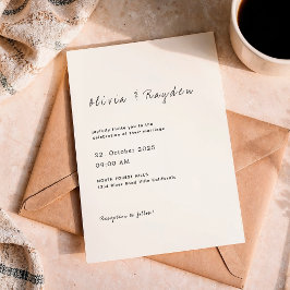 Invitación Boda de script Minimalista simple