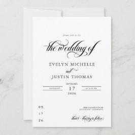 Invitación Boda de script mínimo