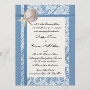 Invitación Boda de Sea Shore Romance Lace
