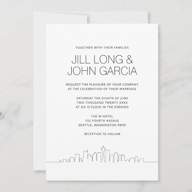 Invitación Boda de Seattle (Anverso)