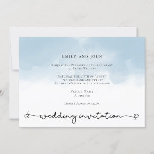 Invitación Boda de secuencia de comandos de flujo de agua azu