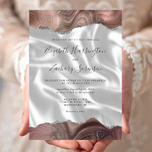 Boda de seda blanca Taupe Silver Agate