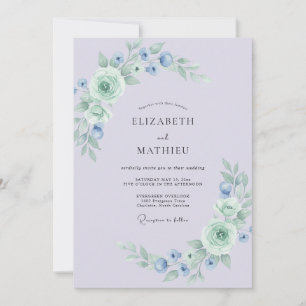 Invitación Boda de seda de lavanda primaveral