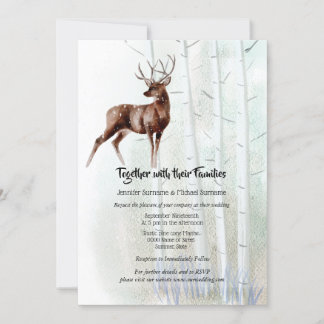 Invitación Boda de selva acuática de invierno de Dusky