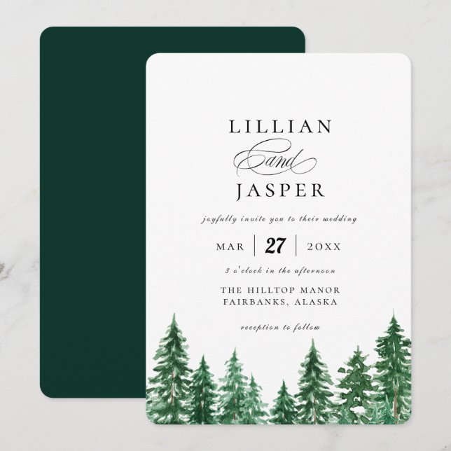 Invitación Boda de selva acuática rusa (Anverso / Reverso)