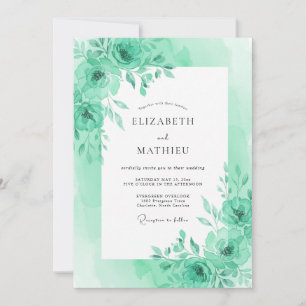 Invitación Boda de Sereno Follaje Verde Menta
