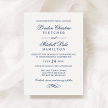 Boda de Serif Clásico en Azul Marino