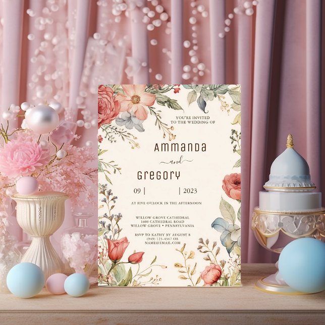 Invitación Boda de Shabby Chic Wildflower (Subido por el creador)