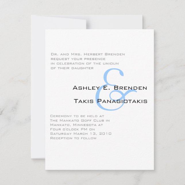 Invitación Boda de Sheek del metro (Anverso)