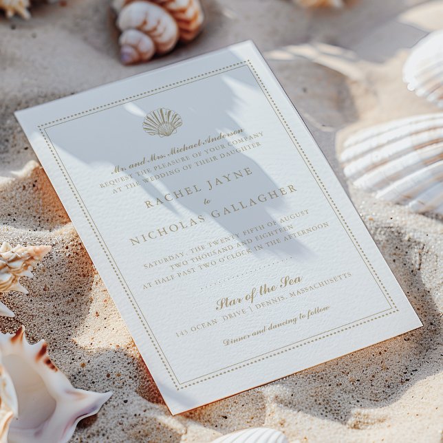 Invitación Boda de Shell de playa clásica (Subido por el creador)