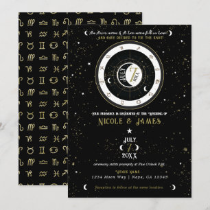 Invitación Boda de signo lunar de astrología personalizada
