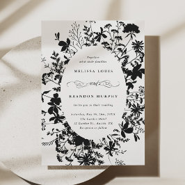 Invitación Boda de Silhouette Black Wildflower