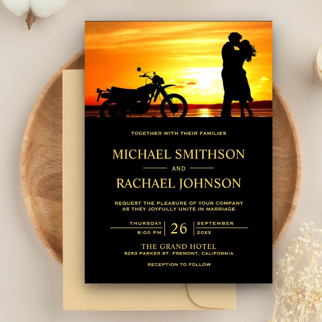 Invitación Boda de Silhouette de la pareja romántica Sunset (Subido por el creador)